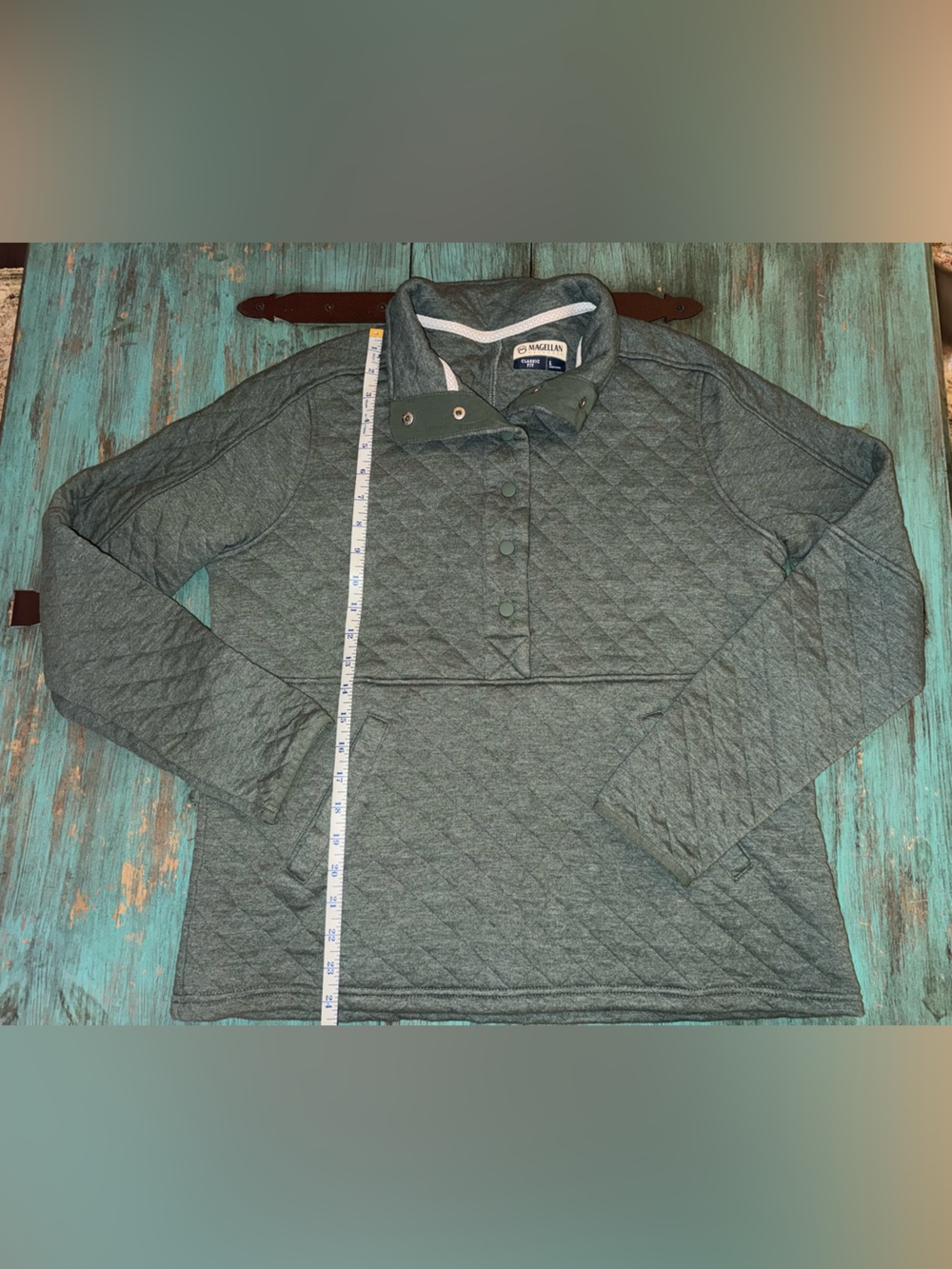 Magellan  Quilted Slate Green Pullover Jacket